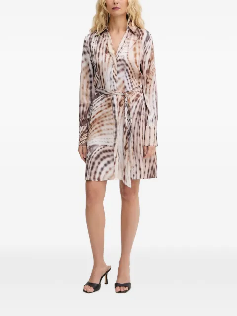 GUESS USA abstract-print belted mini shirt dress Neutrals W6GK37W1861