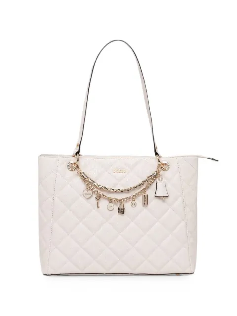GUESS USA Libby quilted charm-detail tote bag Neutrals HWGG9912250