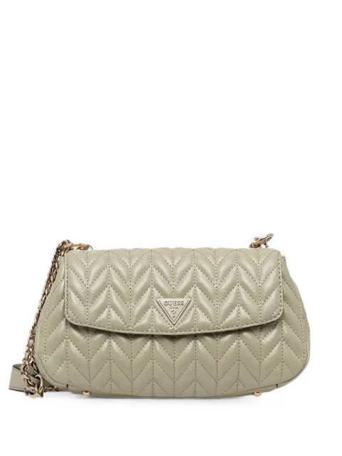 GUESS USA Cheryl chevron-quilted leather shoulder bag Green HWTQ9720210