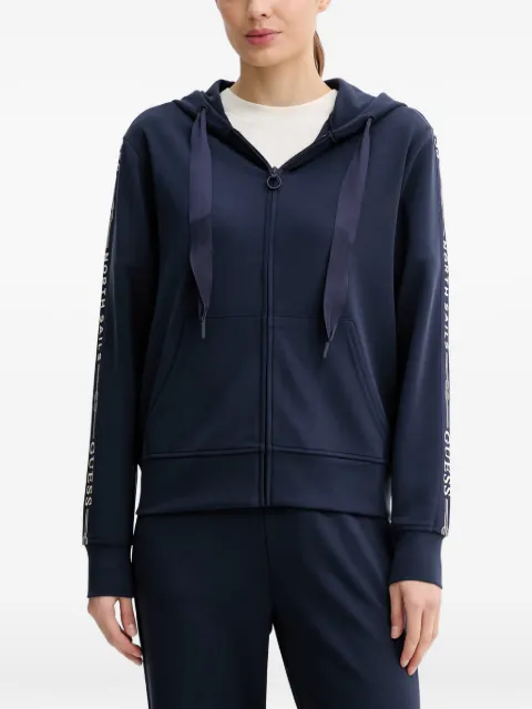 GUESS USA x North Sails logo-tape zip-up hoodie Blue W6GQ03K2656