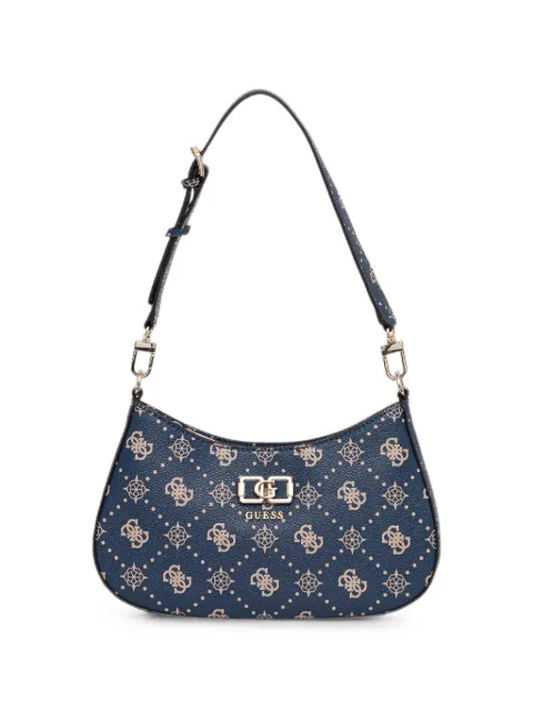 GUESS USA Emelie logo-print monogram-pattern shoulder bag Blue HWGP9928180