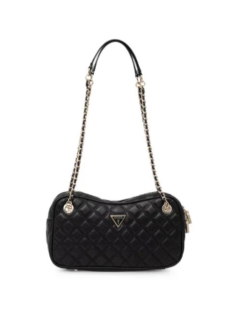 GUESS USA Giully quilted logo-plaque shoulder bag Black HWQG9673090