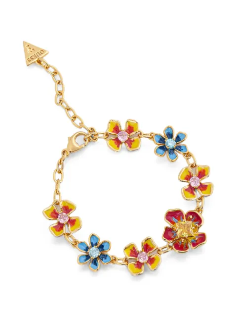 GUESS USA Floris floral-pendant crystal-embellished bracelet Gold JUBB06103JW