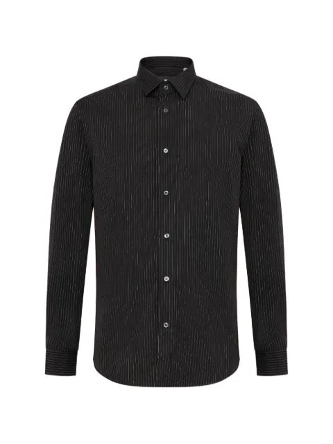Low Brand pinstriped long-sleeve shirt Black LC26003