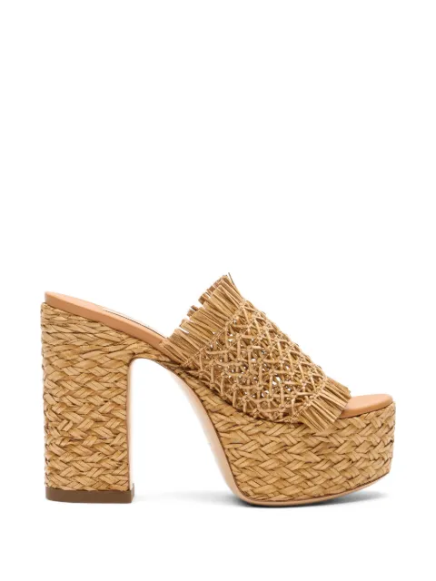 Casadei Madagascar fringed platform pumps Neutrals 1M568B1201T0590