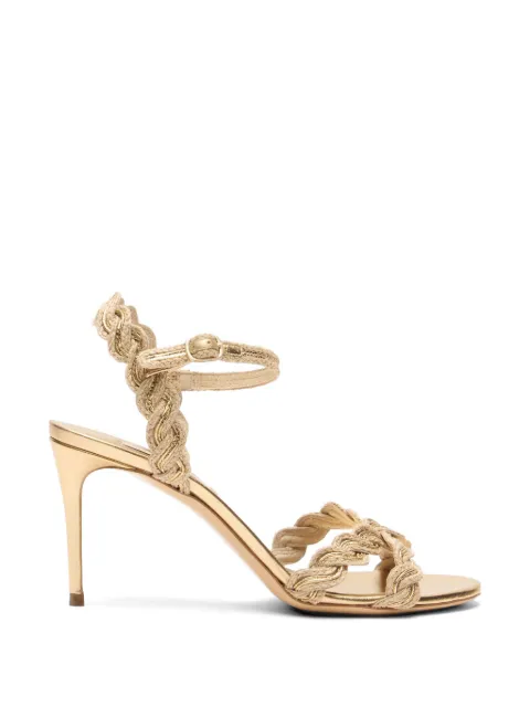 Casadei Julia Thaiti rope-effect heeled sandals Gold 1L478B0801TAHII