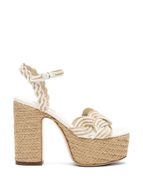 Casadei Thaiti platform woven sandals White 1L476B1201TAHIT