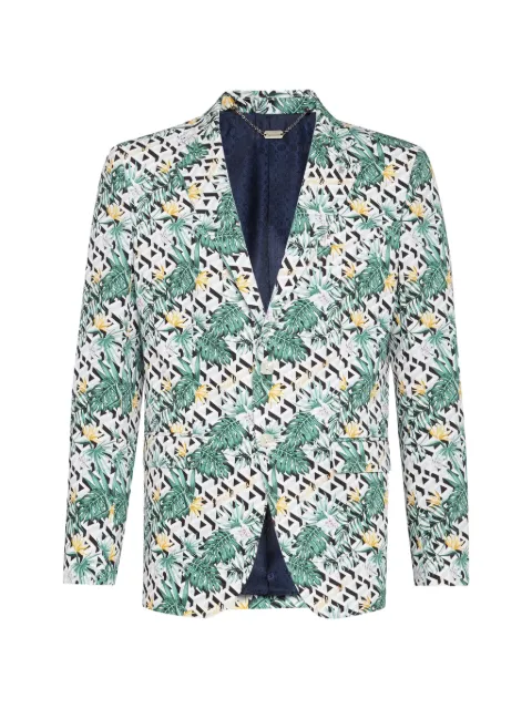 Billionaire palm geometric-pattern blazer Green B20CMRF1077BTE004N