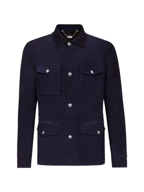 Billionaire button-up suede jacket Blue I19CMLB0764BLE030N