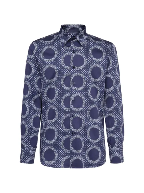 Billionaire paisley poplin shirt Blue B20CMRP1139BTE002N