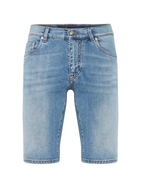 Billionaire palm-embroidered denim shorts Blue I19CMDT1514BTE001N