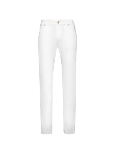 Billionaire monogram-embroidered jeans White I19CMDT1488BTE001N
