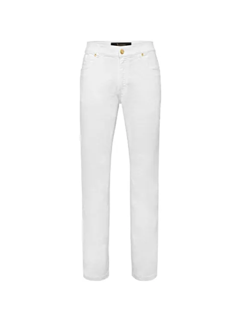 Billionaire monogram embroidered jeans White I19CMDT1491BTE001N