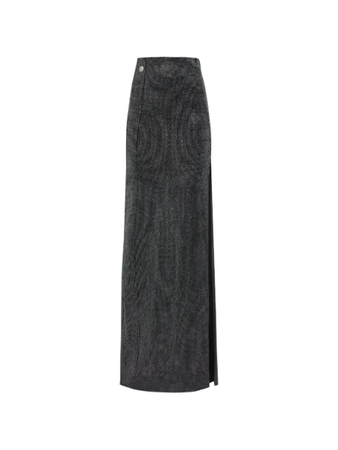 Philipp Plein rhinestone slit skirt Black P20CWRV0264PTE003N