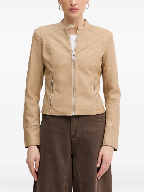 GUESS USA monogram-print zip-up jacket Neutrals W6GL09W1834