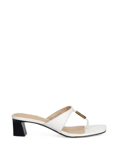 GUESS USA Yaiza logo-plaque square-toe sandals White FLJYZALEA03