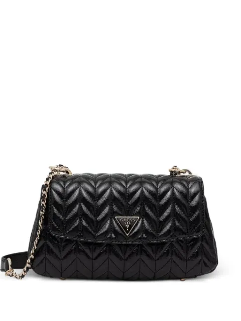 GUESS USA Cheryl quilted chevron-stitch cross body bag Black HWTQ9720210