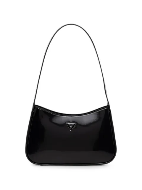 GUESS USA Arnela patent-finish logo-plaque shoulder bag Black HWNY9723170