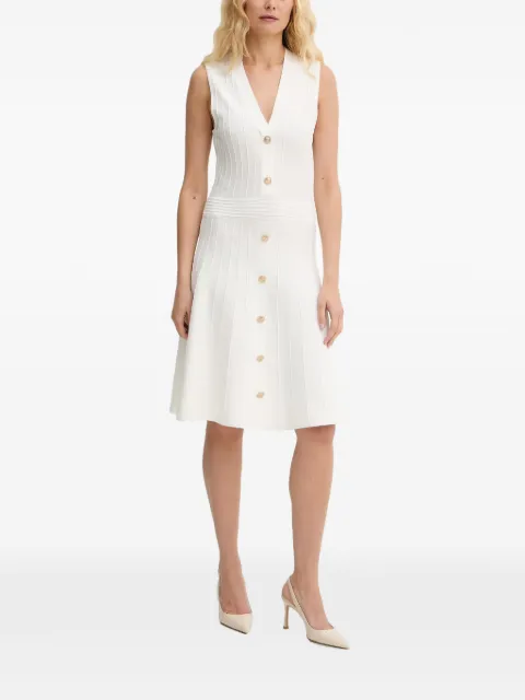 GUESS USA ribbed-knit button-down midi dress White W6GK53Z0658