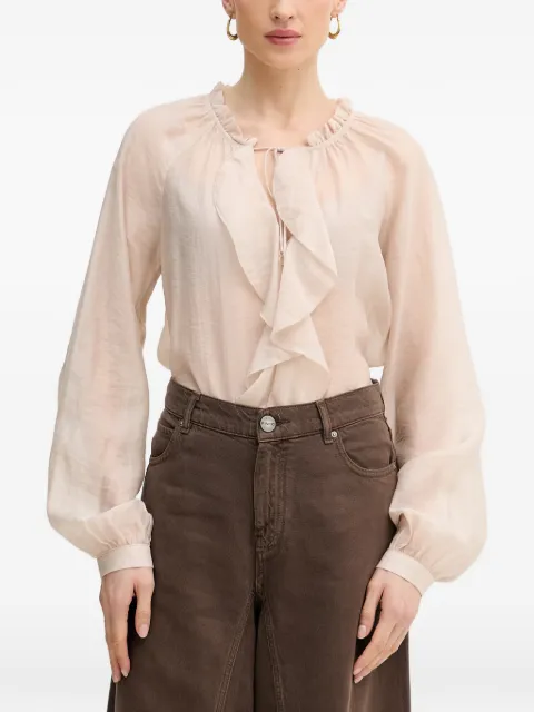 GUESS USA ruffled long-sleeve blouse Pink W6GH28W1844