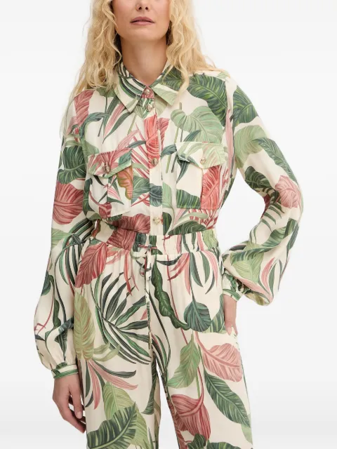 GUESS USA tropical-print long-sleeve shirt Neutrals W6GH22W1789