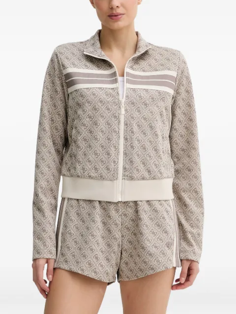 GUESS USA monogram-print zip-up sweatshirt Neutrals V6GQ06K2957