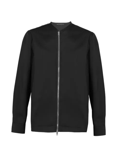 Low Brand collarless zip-up jacket Black LH26003D001