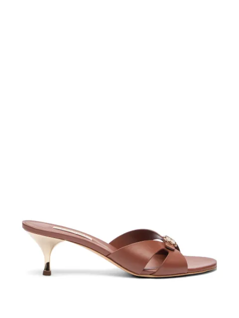 Casadei Julia buckle-upper leather heeled sandals Brown 1M563B0501C2124