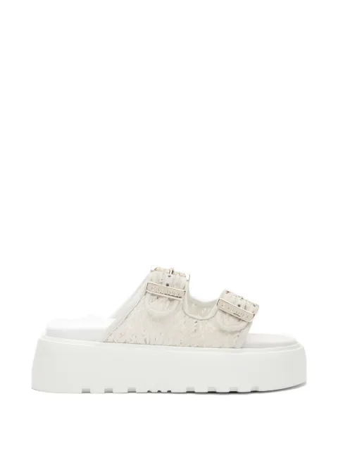Casadei Birki woven buckle slides White 2M526B0401C3039