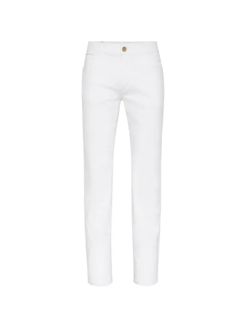 Billionaire logo-embroidered jeans White B19CMDT1358BTE001N