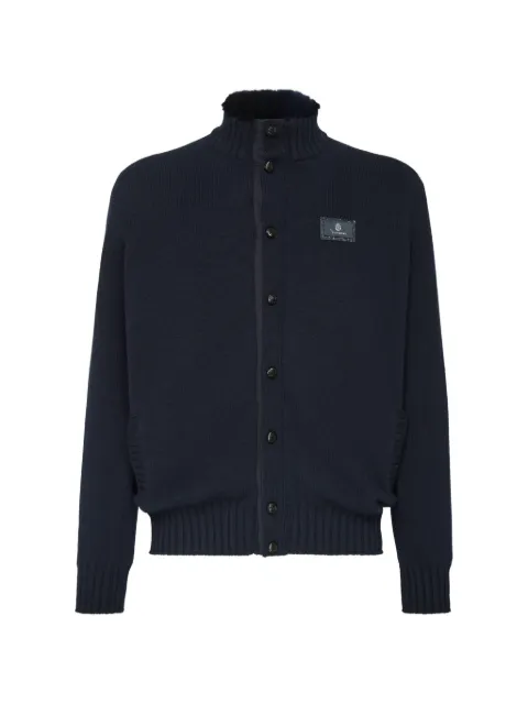 Billionaire Luxury button-down knitted wool jacket Blue O19CMKB0088BCO018C