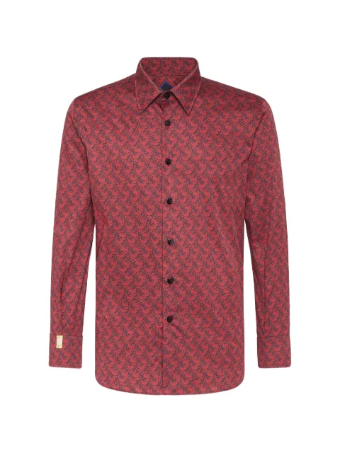 Billionaire leaf-collar patterned shirt Red O19CMRP1073BTE004N