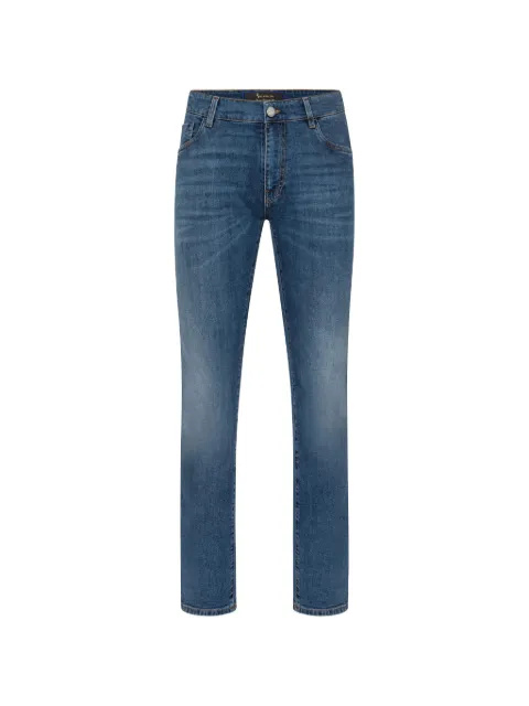 Billionaire logo-patch straight-cut jeans Blue B19CMDT1380BXV001N
