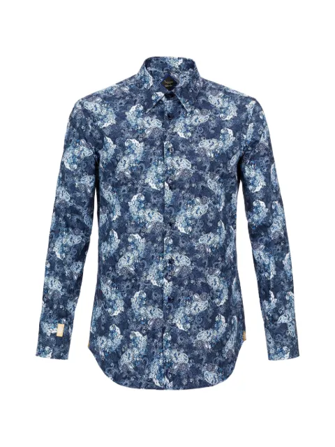 Billionaire Alberic floral button shirt Blue I18CMRP0425BTE002N