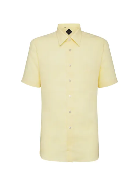 Billionaire logo-embroidered short-sleeve shirt Yellow I18CMRP0440BTE002N