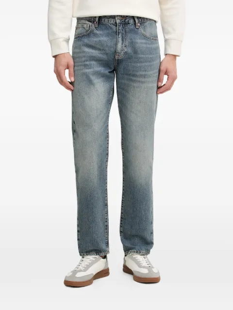 Armani Exchange logo-embroidered stonewashed jeans Blue XM000069AF24441