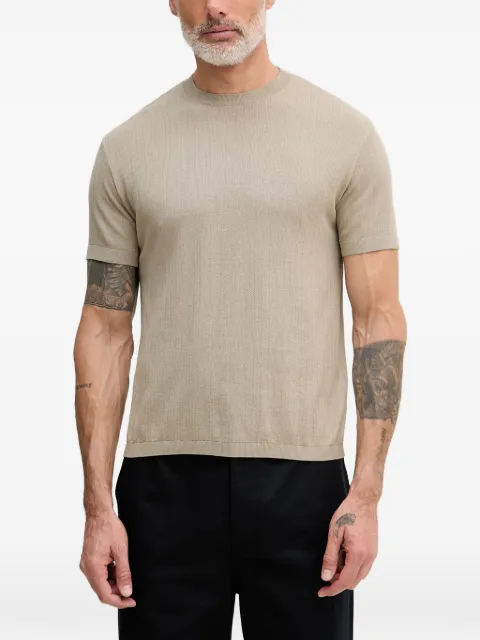 Armani Exchange ribbed-knit short-sleeve T-shirt Neutrals XM002439AF22249