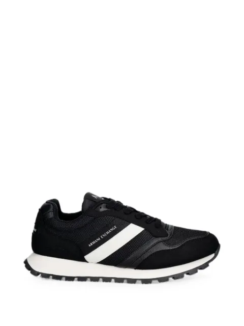 Armani Exchange logo-print panelled sneakers Black XM002690AF22926