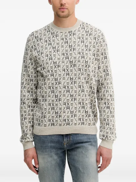 Armani Exchange monogram-pattern sweater Neutrals XM002441AF22252