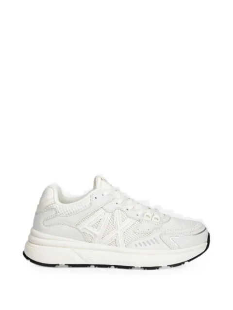 Armani Exchange logo-patch mesh sneakers White XM002635AF19388