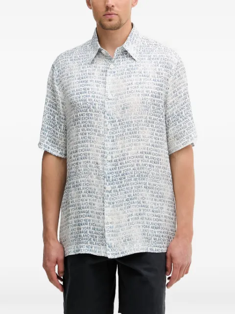 Armani Exchange all-over logo-print shirt White XM002106AF13235