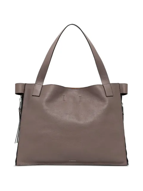 AllSaints Marlo leather side-zip tote bag Brown W090XE