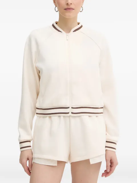 Armani Exchange logo-embroidered striped-trim jacket White XW002071AF10804