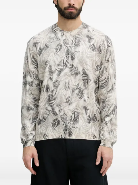 Armani Exchange leaf-print sweater Neutrals XM002440AF22064