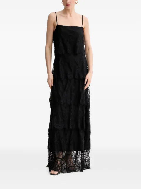 Aniye By Silva tiered lace-overlay maxi dress Black 185276