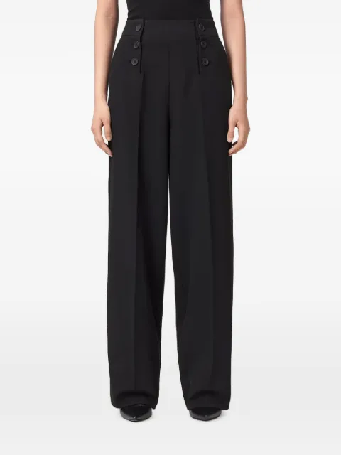 AllSaints Raina button-detail wide-leg trousers Black W015QE