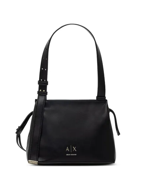 Armani Exchange logo-plaque adjustable-strap shoulder bag Black XW002604AF19902