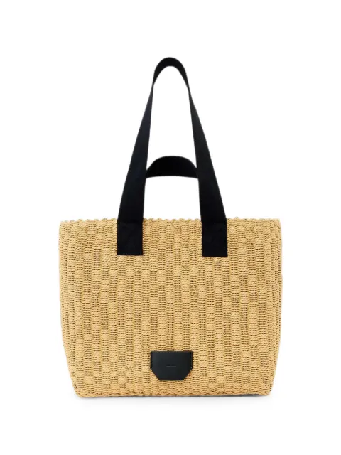 AllSaints Izzy woven logo-patch tote bag Neutrals W163XE