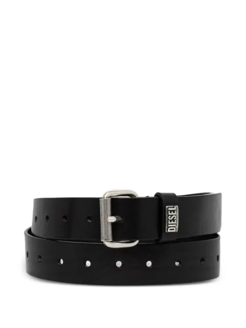 Diesel logo-plaque leather belt Black X10554P8789