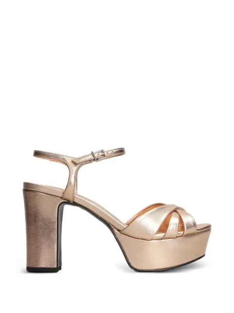 Schutz metallic crossover sandals Pink S2034600030361